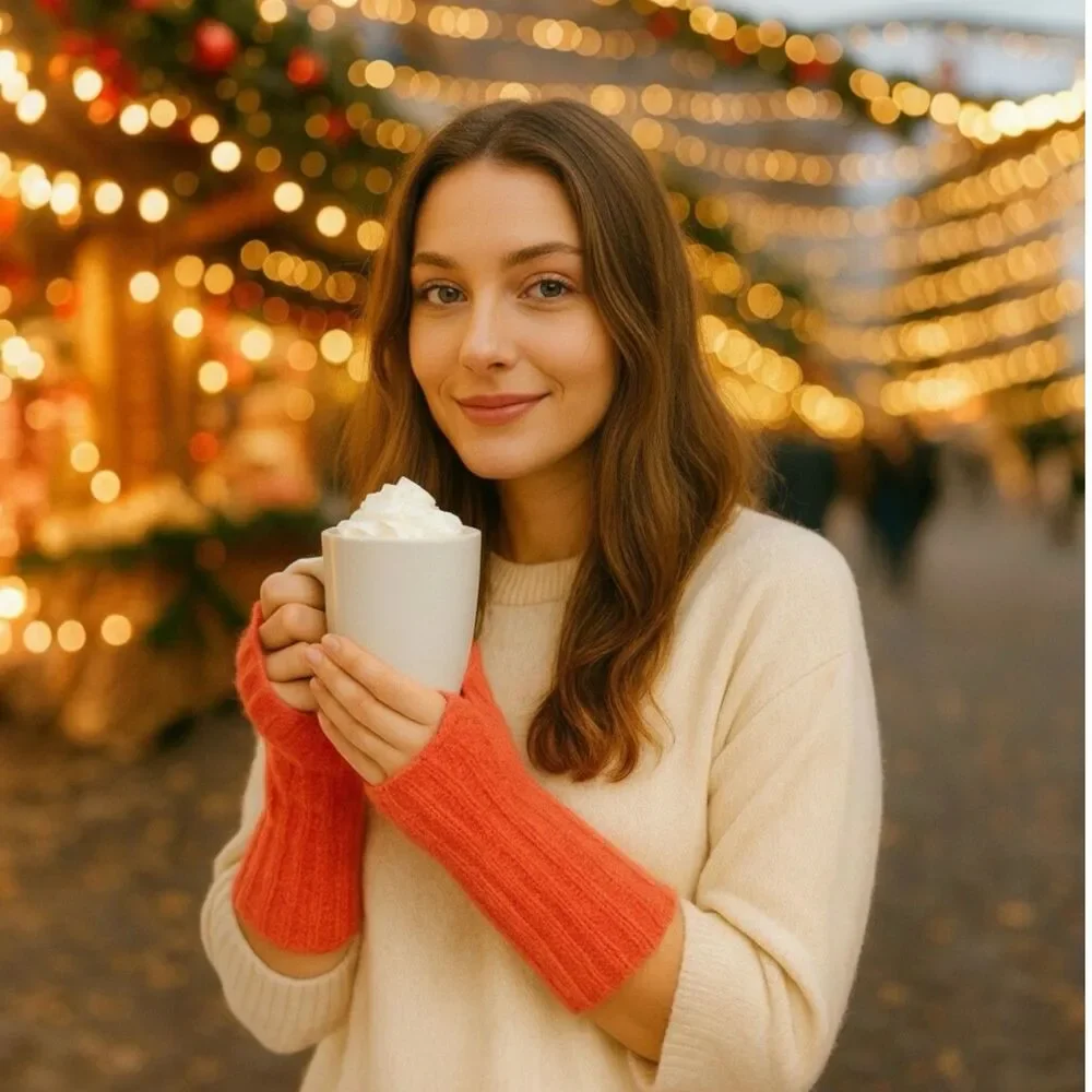 Free People Pink Ribbed Knit Fingerless Arm Warmers Womens‎ OS